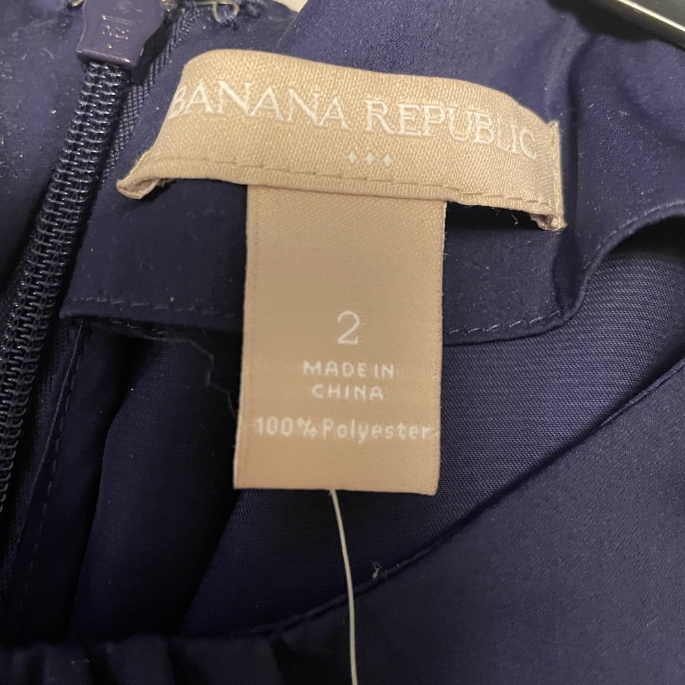 NWT Banana Republic Navy peplum blouse - Picture 3 of 4